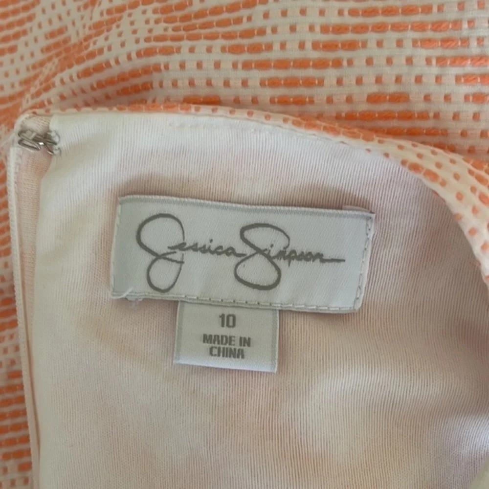 Jessica Simpson Sherbet Orange Jacquard dress 10 - Picture 7 of 9